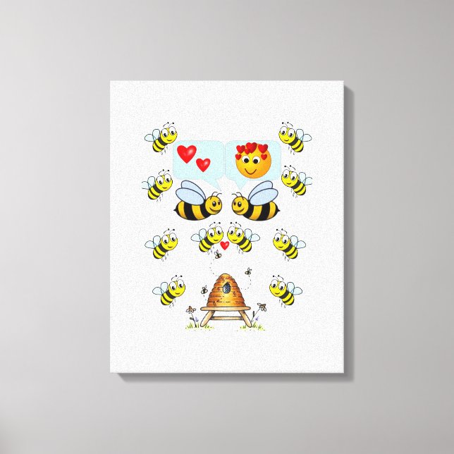 Stretched Canvas Print Valentine's Bumblebee Leinwanddruck (Vorderseite)