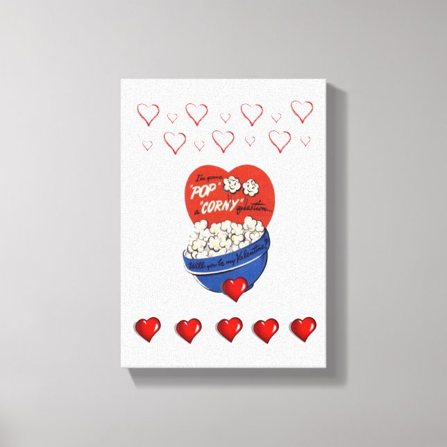 Stretched Canvas Print Valentine's Day Popcorn Leinwanddruck (Vorderseite)