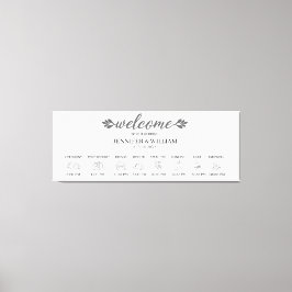 Stretched Canvas Print Wedding Timeline Board Leinwanddruck