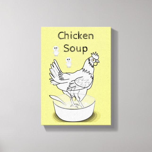Stretched Canvas Print Yellow Chicken Soup Leinwanddruck (Vorderseite)