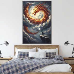 Stretchierte Canvas drucken den aufsteigenden Drac Leinwanddruck