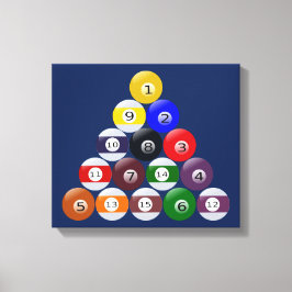 Stretchierte Canvas Print Billarlards Balls gerack Leinwanddruck