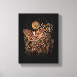 Stretchierte Canvas Print - Moths, Moon and Dandel Leinwanddruck
