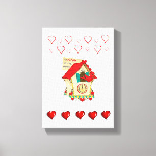Stretchierte Canvas Print Valentine's Day Bird Leinwanddruck