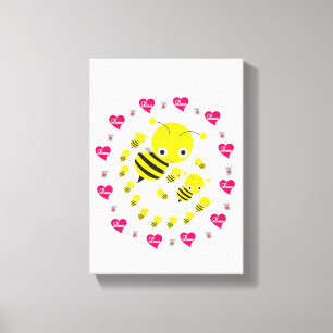 Stretchierte Canvas Print Valentine's Day Bumblebe Leinwanddruck