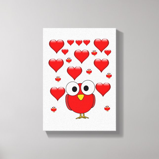 Stretchierte Canvas Print Valentine's Day Pinguin Leinwanddruck (Vorderseite)
