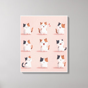Stretchige Leinwand einer Katze, die glücklich läc