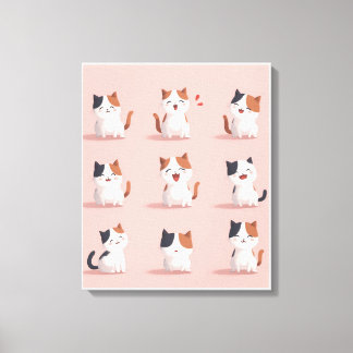 Stretchige Leinwand einer Katze, die glücklich läc