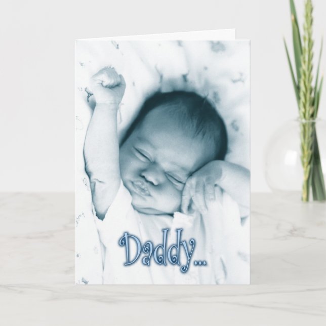 Stretching Baby Boy - Vatertag von Sohn Karte (Vorderseite)