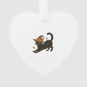 Stretching Black Cat � Witchy Herbst Klassisches T Ornament