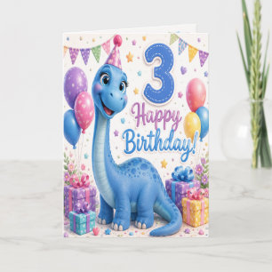 Stretchs Dino-Mite 3. Geburtstag Karte