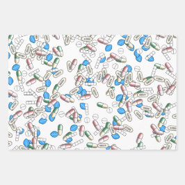 Streumuster für Pillen Geschenkpapier Set