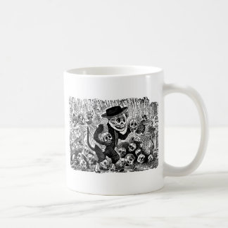 Streunende Katze Calavera C. frühes 1900's Mexiko Kaffeetasse