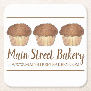 Streusel Crumb Muffin Bakery Bake Shop Rechteckiger Pappuntersetzer