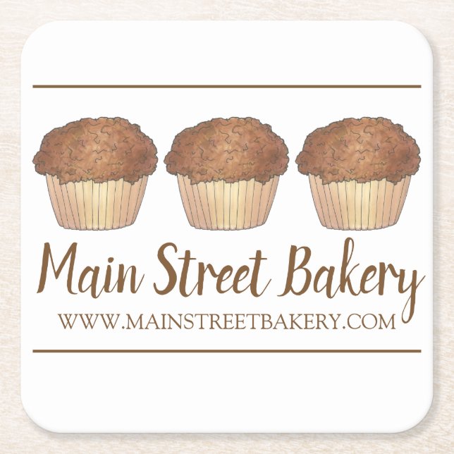 Streusel Crumb Muffin Bakery Bake Shop Rechteckiger Pappuntersetzer (Vorderseite)
