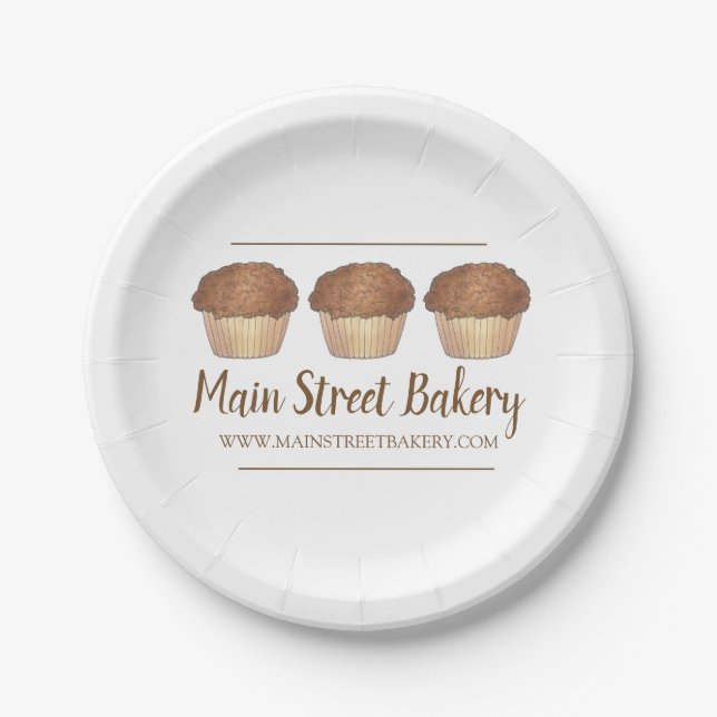 Streusel Crumb Muffin, gebacken von Bäckerei Baker Pappteller (Vorderseite)
