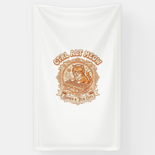 Strg Alt Miau Katze Gamer Tech Vintage Vektor Art  Banner