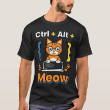 Strg Alt Miau Programmierer Katze Coding Geek T-Sh