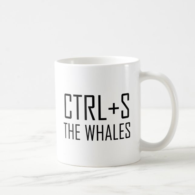 STRG + S Wale (Gerettet Wale) Kaffeetasse (Rechts)