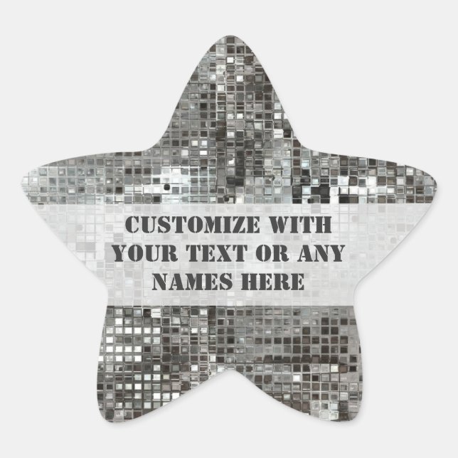 Strichaufkleber für individuelle Silver Sequins Stern-Aufkleber (Vorderseite)