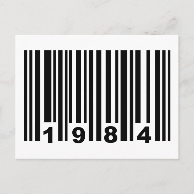 Strichcode 1984 postkarte (Vorderseite)