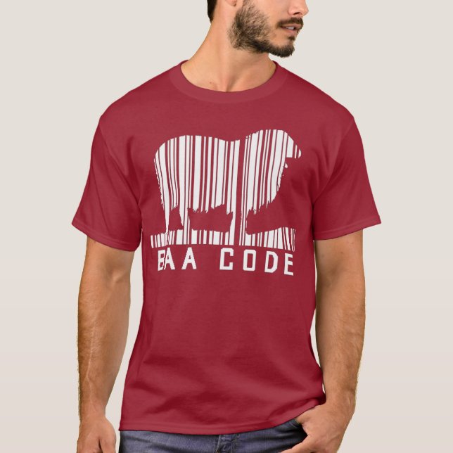 Strichcode-Bauer für Lamm T-Shirt (Vorderseite)