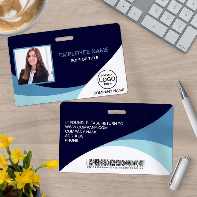 Strichcode Blau des benutzerdefinierten Fotos Firm Ausweis (Von Creator hochgeladen)