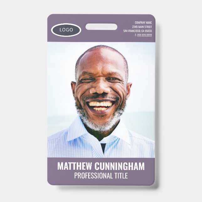 Strichcode des einfachen Oval-Logos für Mitarbeite Ausweis (Front)