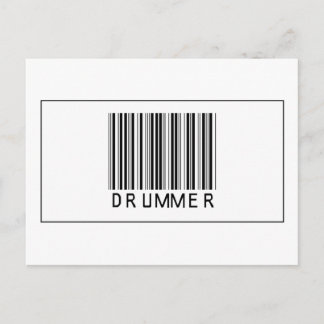 Strichcode Drummer Postkarte