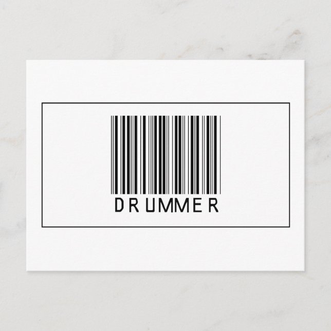 Strichcode Drummer Postkarte (Vorderseite)