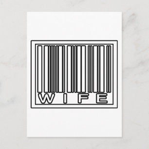 Strichcode-Ehefrau Postkarte