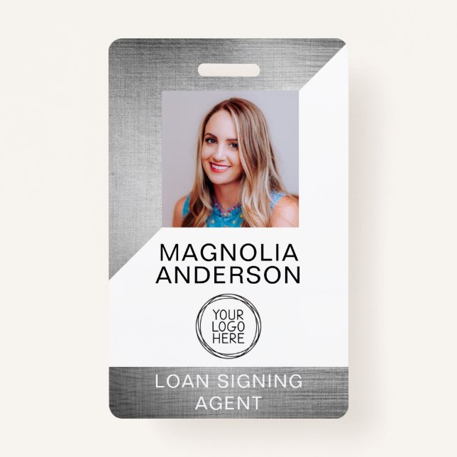 Strichcode-Foto aus gebürstetem Metal-Mitarbeiter- Ausweis (Vorderseite)