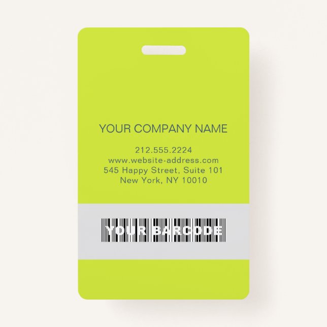 Strichcode Foto Name ID Card Vertikales Gelbes Abz Ausweis (Rückseite)