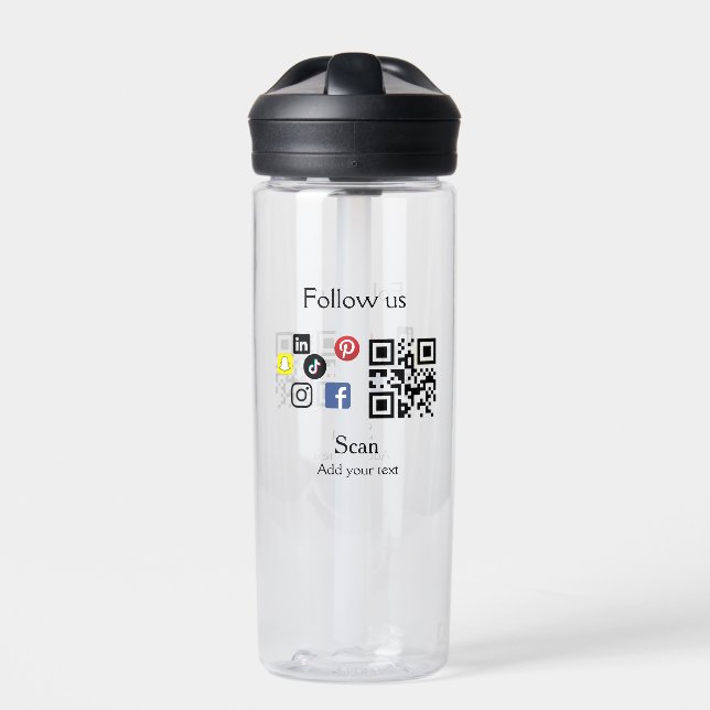 Strichcode für einfache Business Company-Website Trinkflasche (Vorderseite)