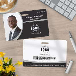 Strichcode für Foto-Logo für Mitarbeiter Grau Ausweis