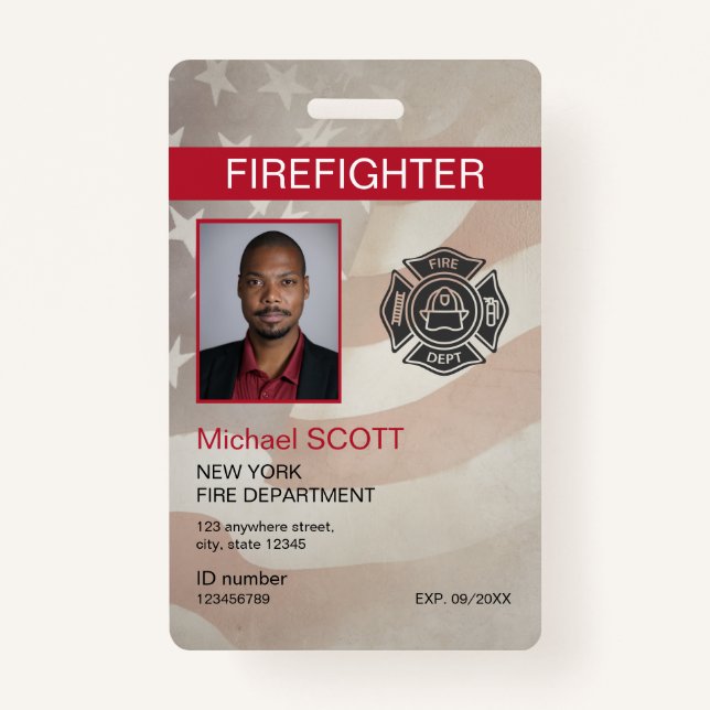 Strichcode-ID des Fotos für den Feuerwehrmann Ausweis (Vorderseite)