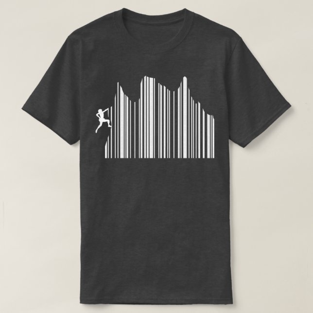 Strichcode Klettern Supermarkt Klettersteiger T-Shirt (Design vorne)
