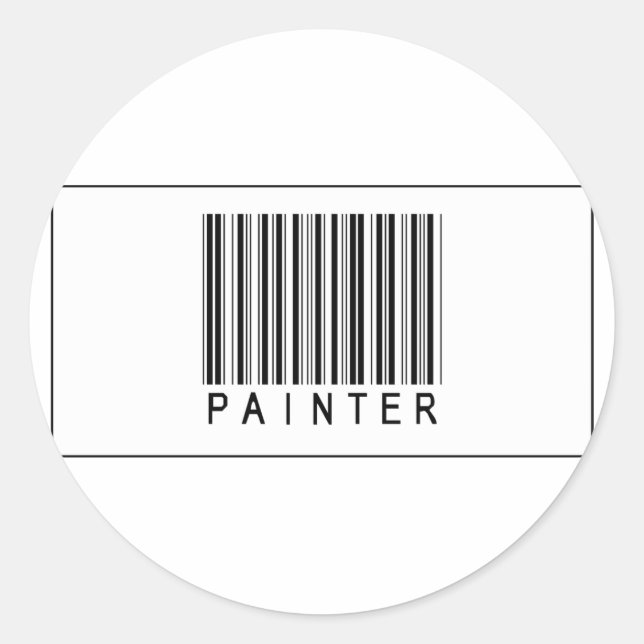 Strichcode-Maler Runder Aufkleber (Vorderseite)
