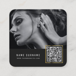 Strichcode QR-Foto Quadratische Visitenkarte