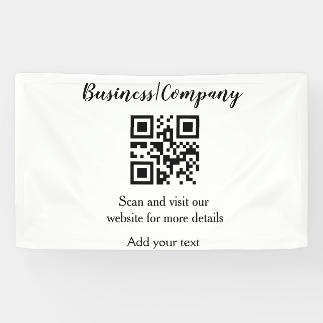 Strichcode QR Name für einfache Unternehmenswebsit Banner (Horizontal)