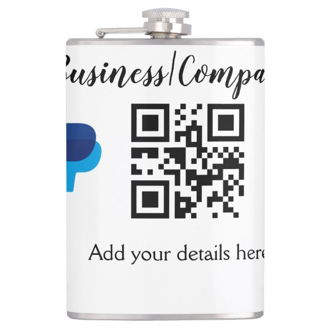 Strichcode QR Name für einfache Unternehmenswebsit Flachmann (Vorderseite)