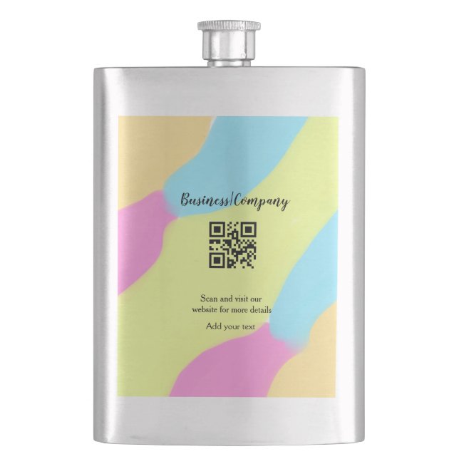 Strichcode QR Name für einfache Unternehmenswebsit Flachmann (Vorderseite)