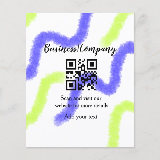 Strichcode QR Name für einfache Unternehmenswebsit Flyer (Vorne)