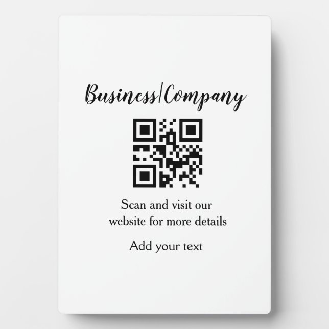 Strichcode QR Name für einfache Unternehmenswebsit Fotoplatte (Vorderseite)