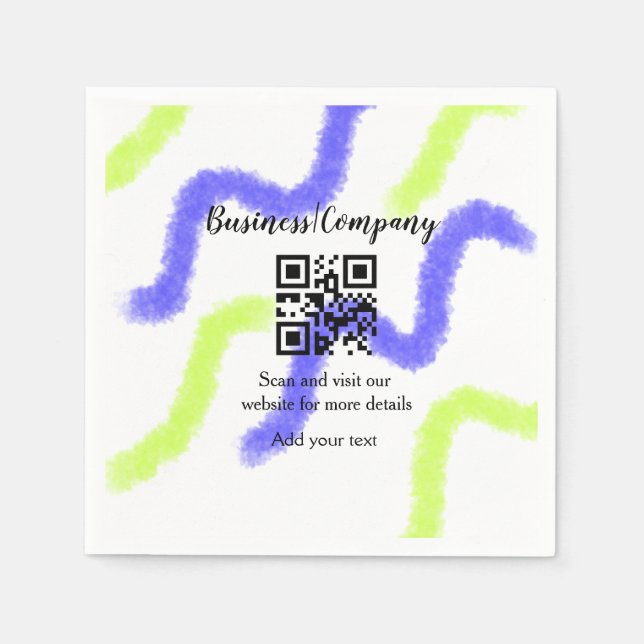 Strichcode QR Name für einfache Unternehmenswebsit Serviette (Vorderseite)