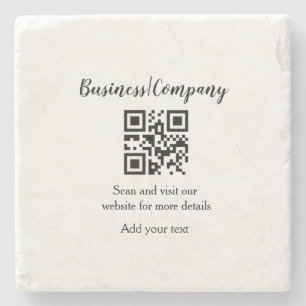 Strichcode QR Name für einfache Unternehmenswebsit Steinuntersetzer