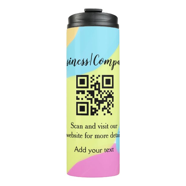 Strichcode QR Name für einfache Unternehmenswebsit Thermosbecher (Vorderseite)