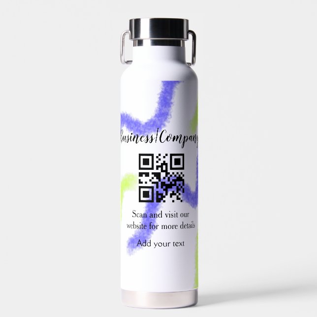 Strichcode QR Name für einfache Unternehmenswebsit Trinkflasche (Vorne)