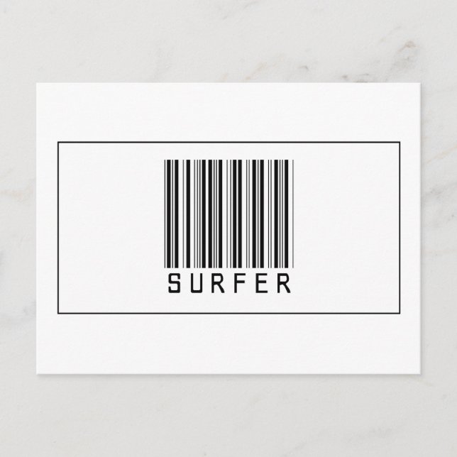 Strichcode-Surfer Postkarte (Vorderseite)