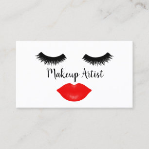 Striche und Lipstick-Makeup-Künstler Visitenkarte